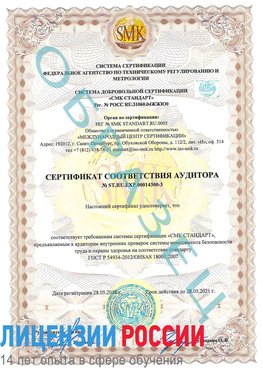 Образец сертификата соответствия аудитора №ST.RU.EXP.00014300-3 Бор Сертификат OHSAS 18001